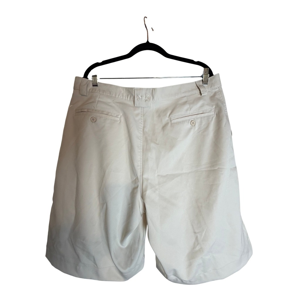 Under Armour Golf Shorts 38 Beige Performance Pleated Athletic Preppy 208603 - Picture 6 of 8